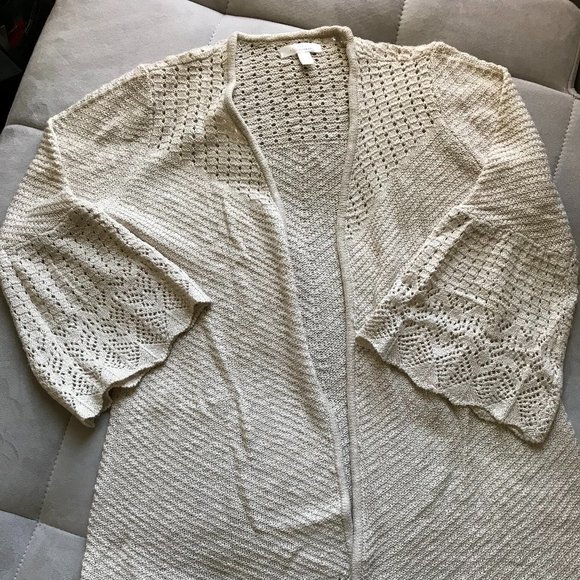 LC Lauren Conrad Pointelle Open-Front Cardigan Sweater - Picture 2 of 6